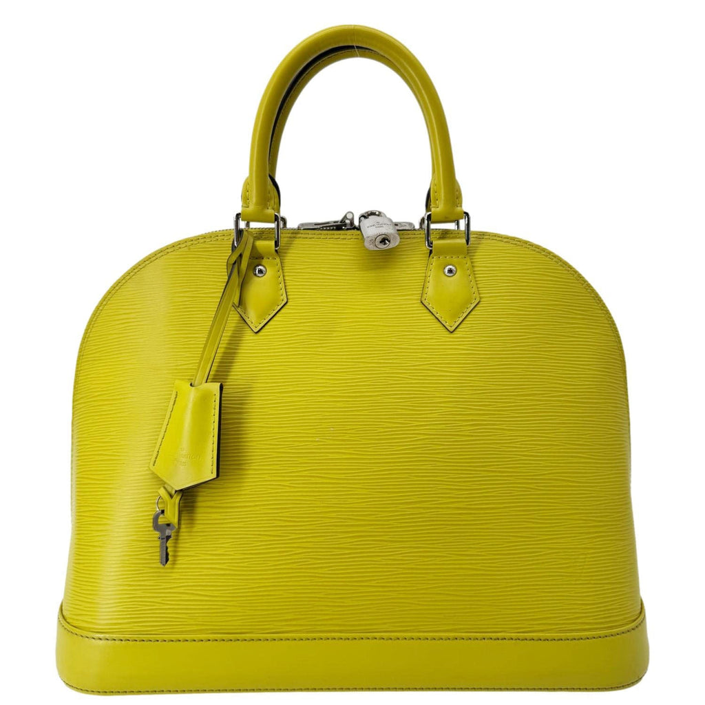 LOUIS VUITTON Alma PM Epi Leather Satchel Bag Yellow