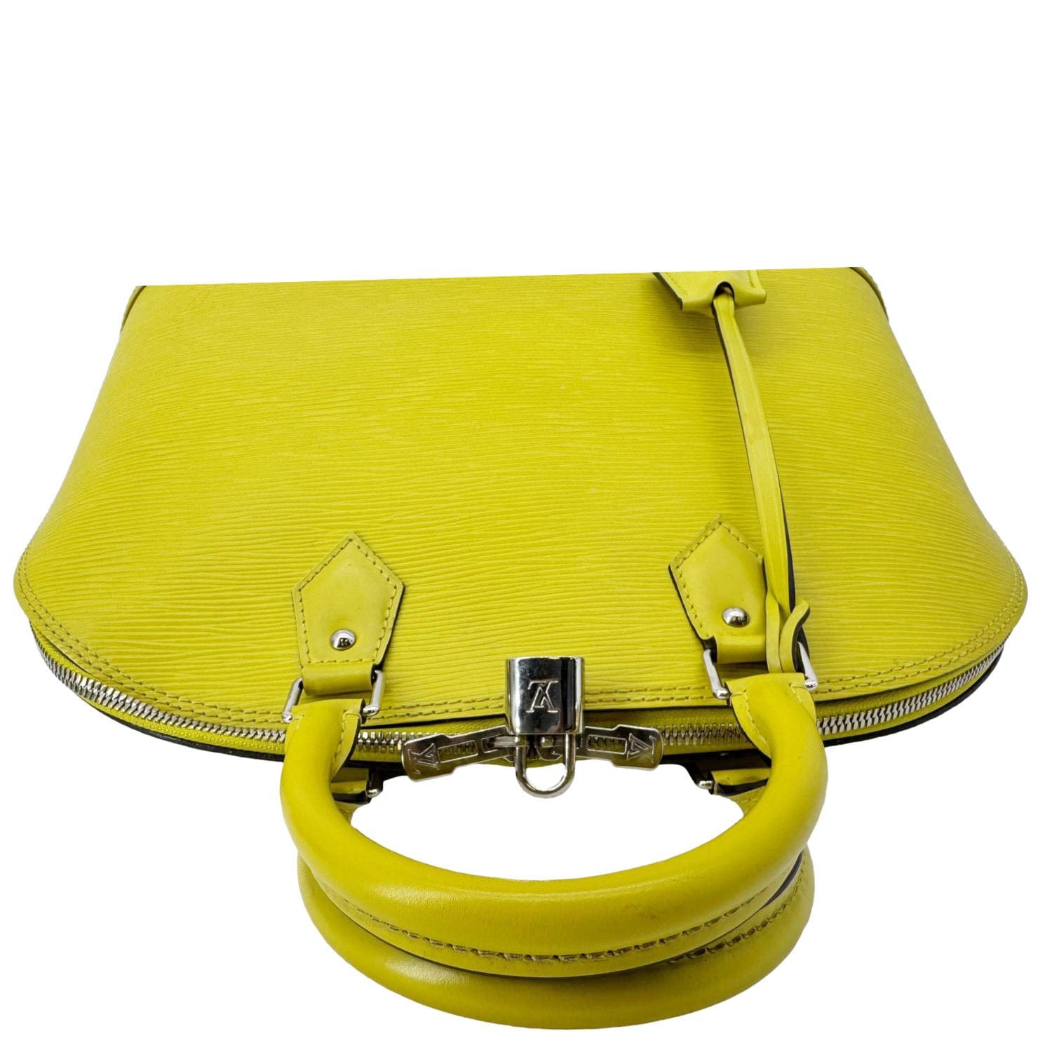 LOUIS VUITTON Alma PM Epi Leather Satchel Bag Yellow