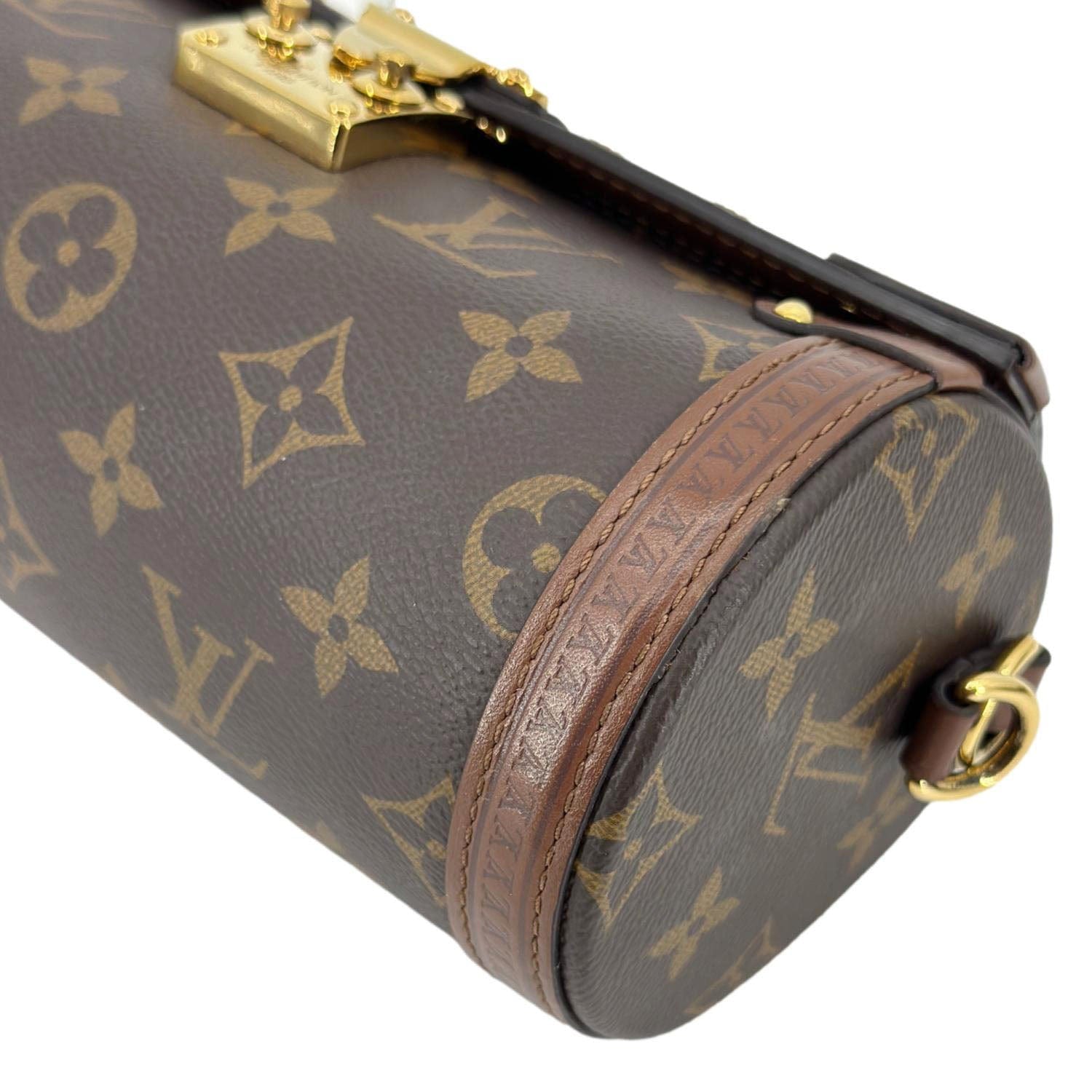 LOUIS VUITTON Papillon Trunk Monogram Canvas Satchel Bag Brown