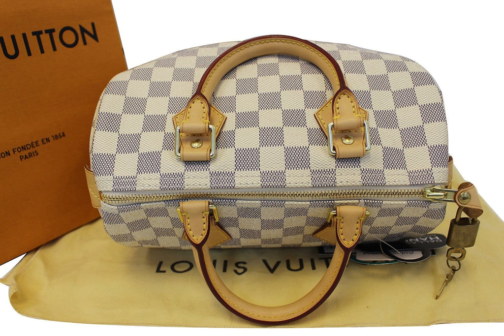 LOUIS VUITTON Damier Azur Speedy 25 Satchel Bag