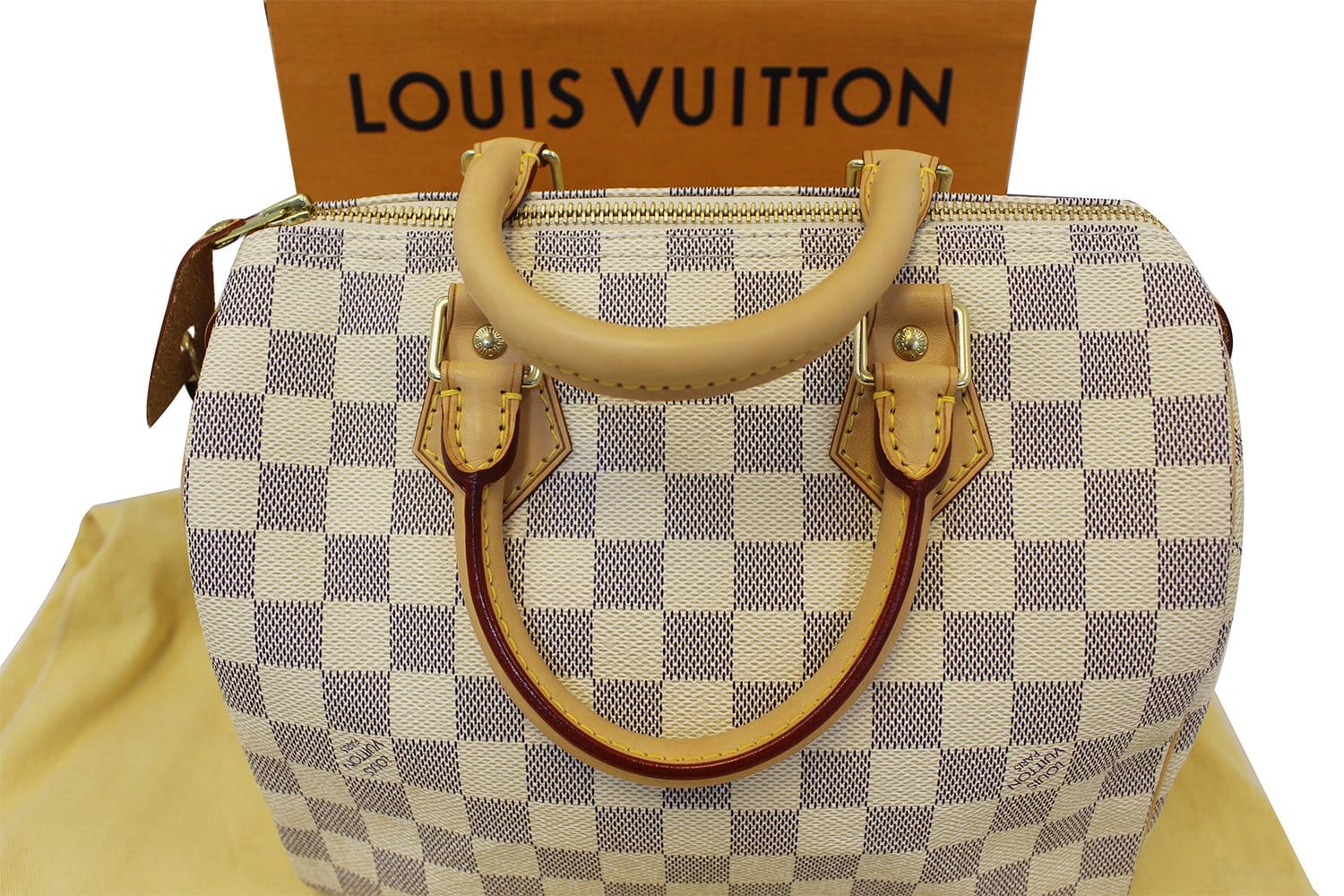 LOUIS VUITTON Damier Azur Speedy 25 Satchel Bag