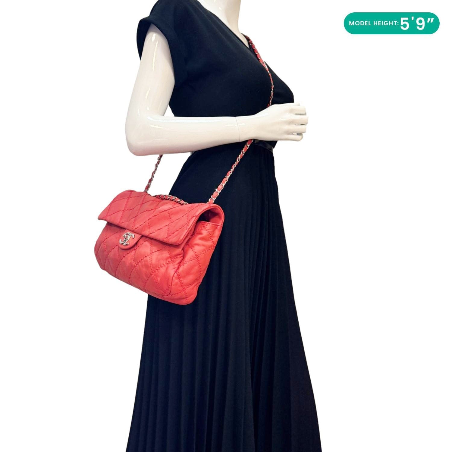 Chanel Ultimate Stitch Flap Large Quilted Leather Crossbody Bag Red