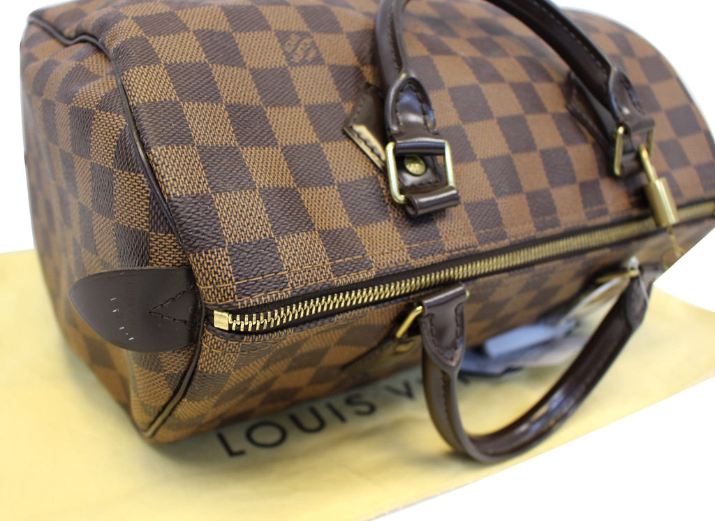 LOUIS VUITTON Damier Ebene Speedy 30 Brown Satchel Bag