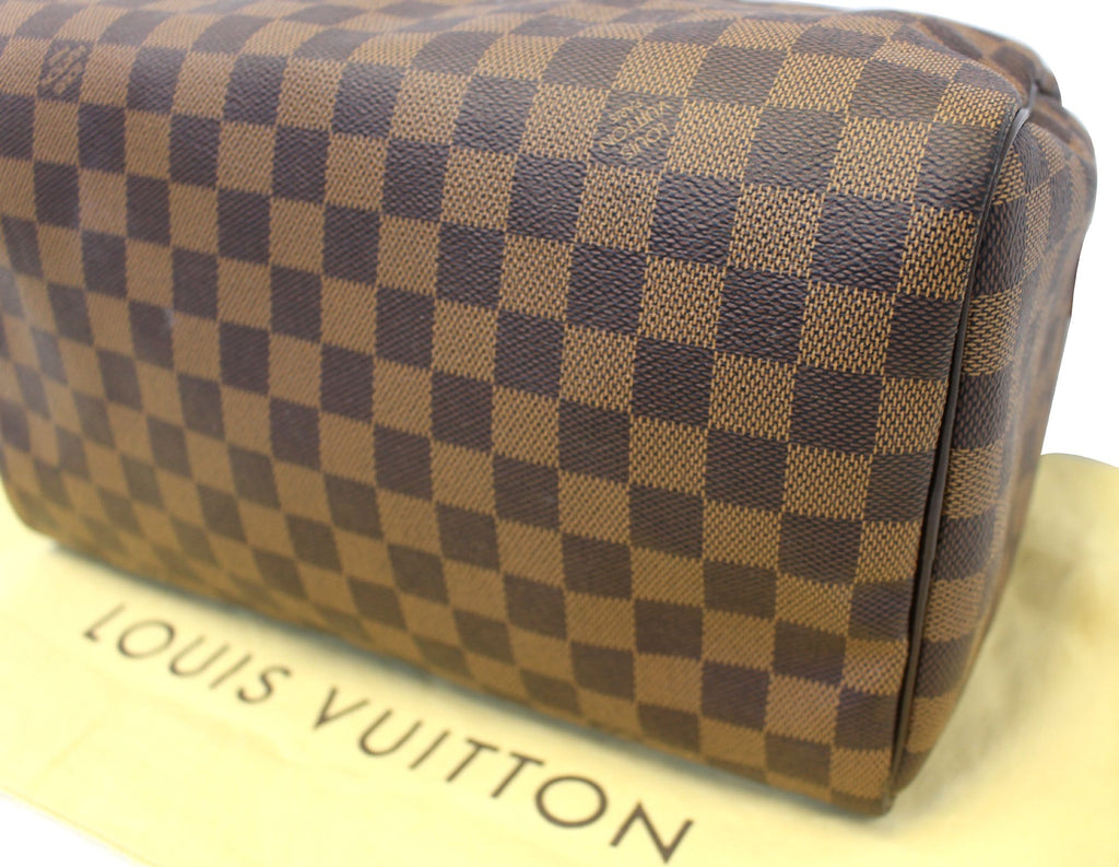 LOUIS VUITTON Damier Ebene Speedy 30 Brown Satchel Bag
