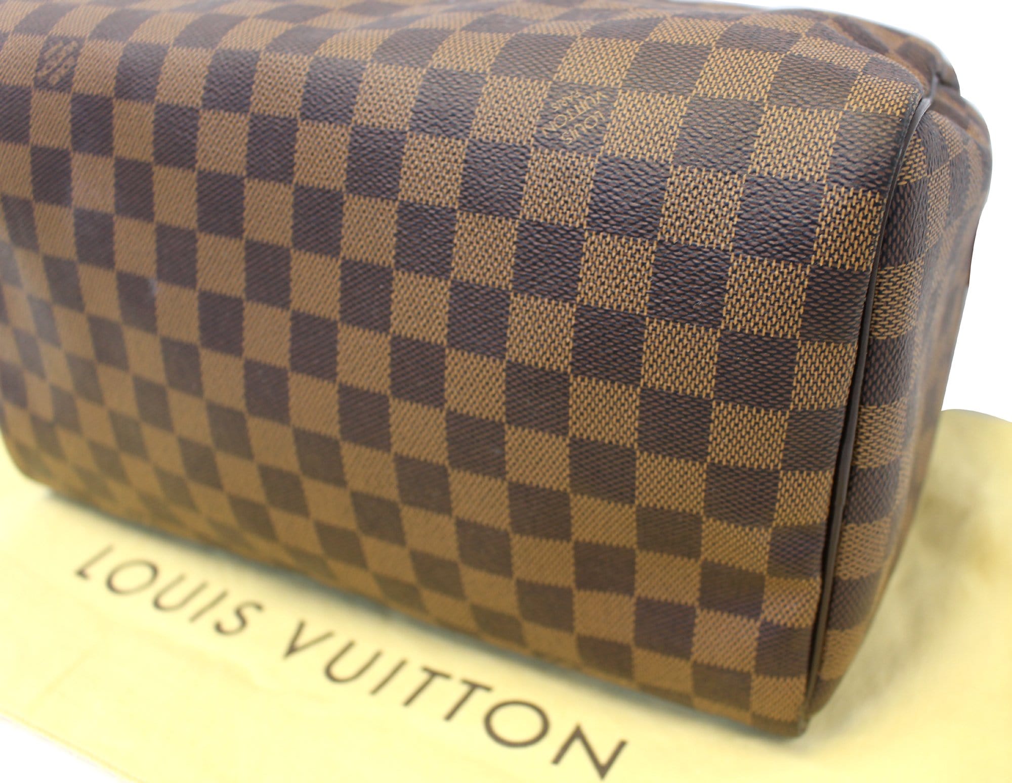 LOUIS VUITTON Damier Ebene Speedy 30 Brown Satchel Bag