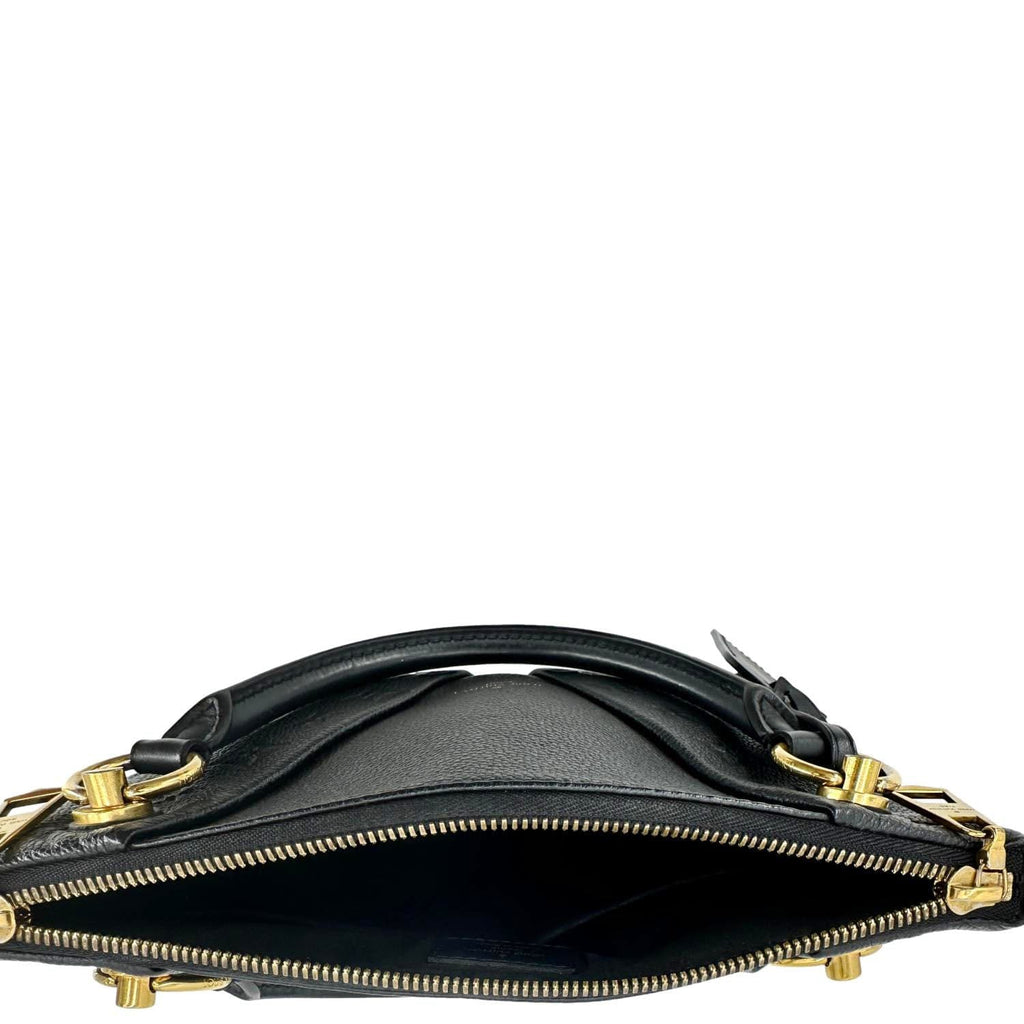 LOUIS VUITTON V BB Monogram Empreinte Tote Shoulder Bag Navy Blue