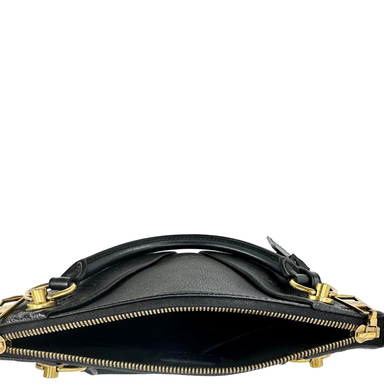 LOUIS VUITTON V BB Monogram Empreinte Tote Shoulder Bag Navy Blue