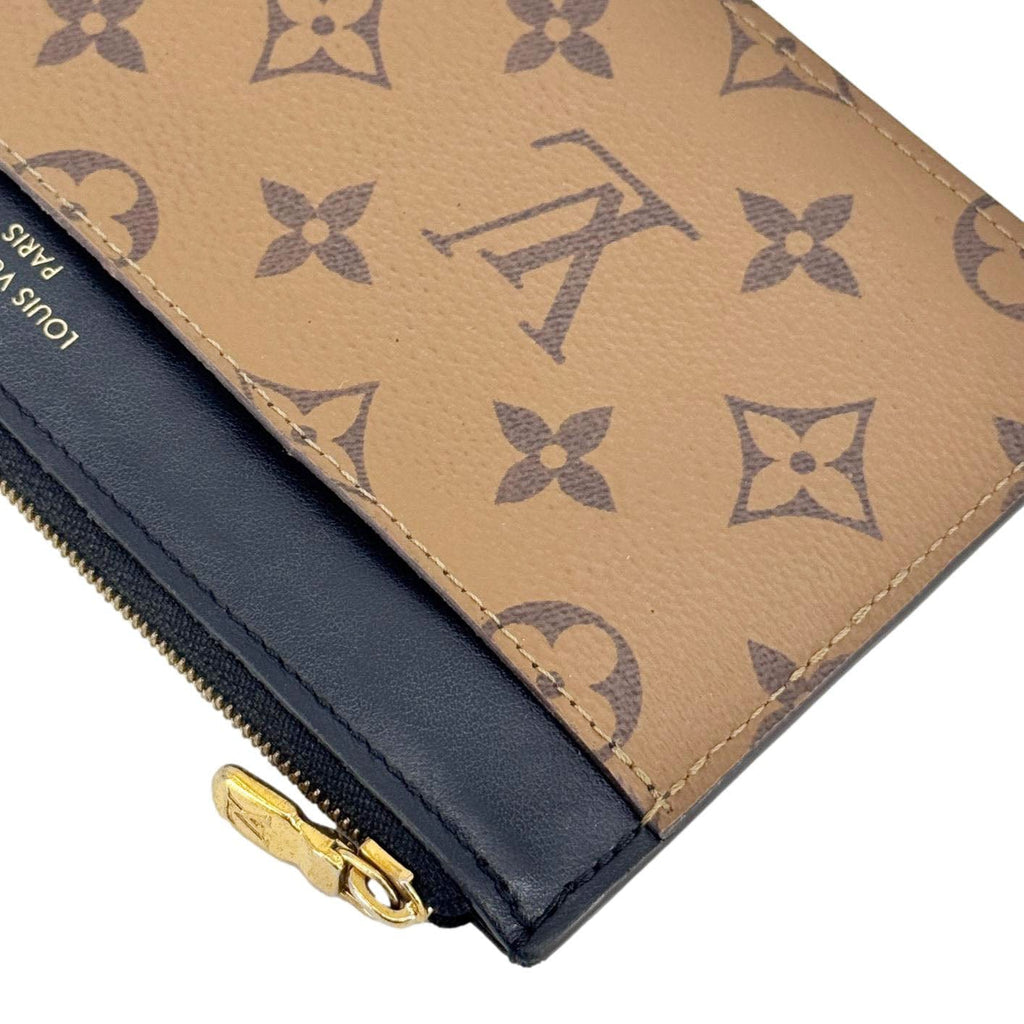 LOUIS VUITTON Slim Purse Monogram Reverse Canvas Wallet Brown
