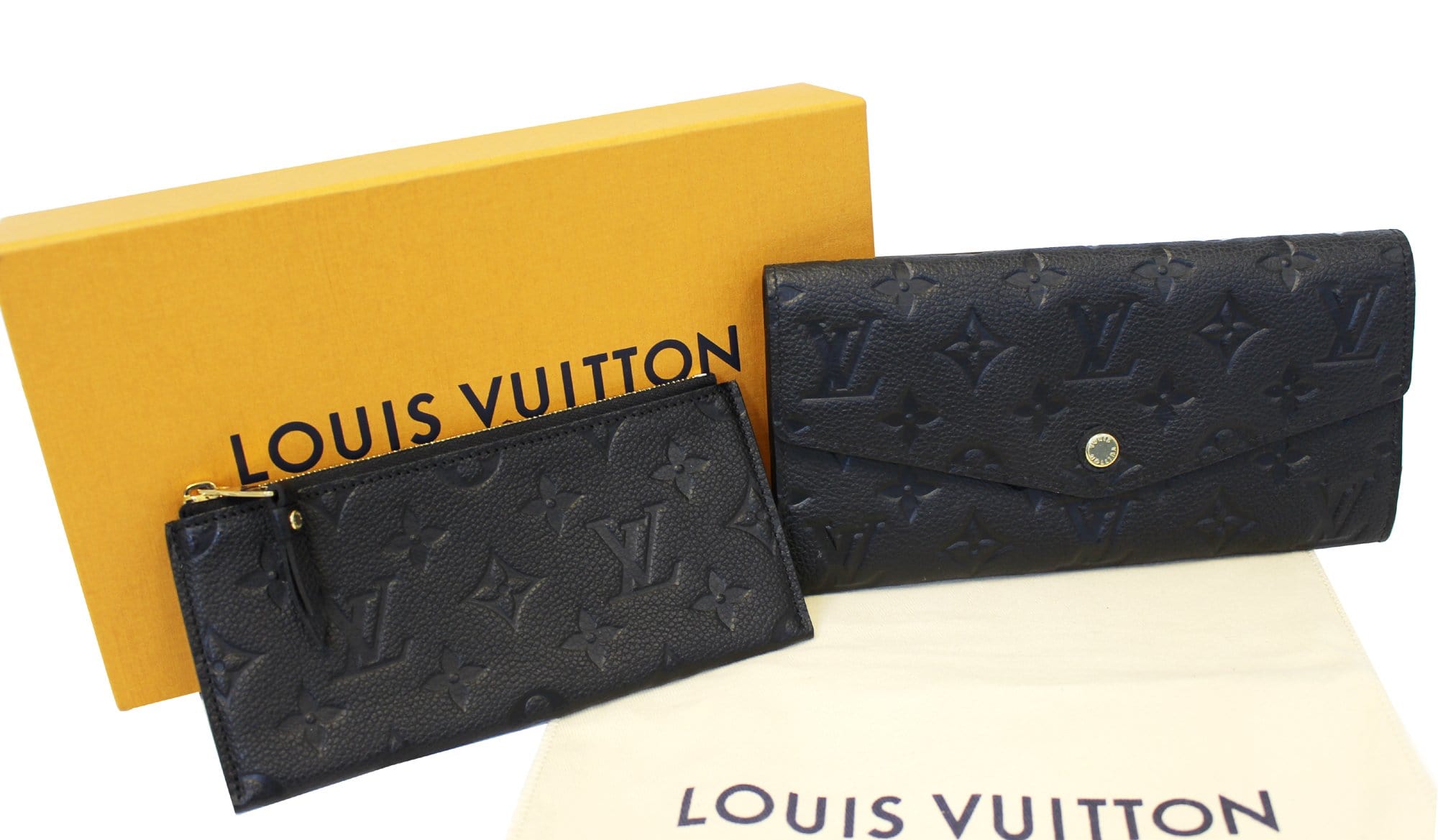 LOUIS VUITTON Black Monogram Empreinte Leather Curie Wallet