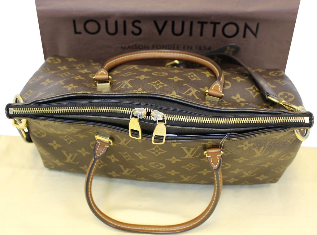 LOUIS VUITTON Black Monogram Canvas Pallas 2Way Shoulder Bag