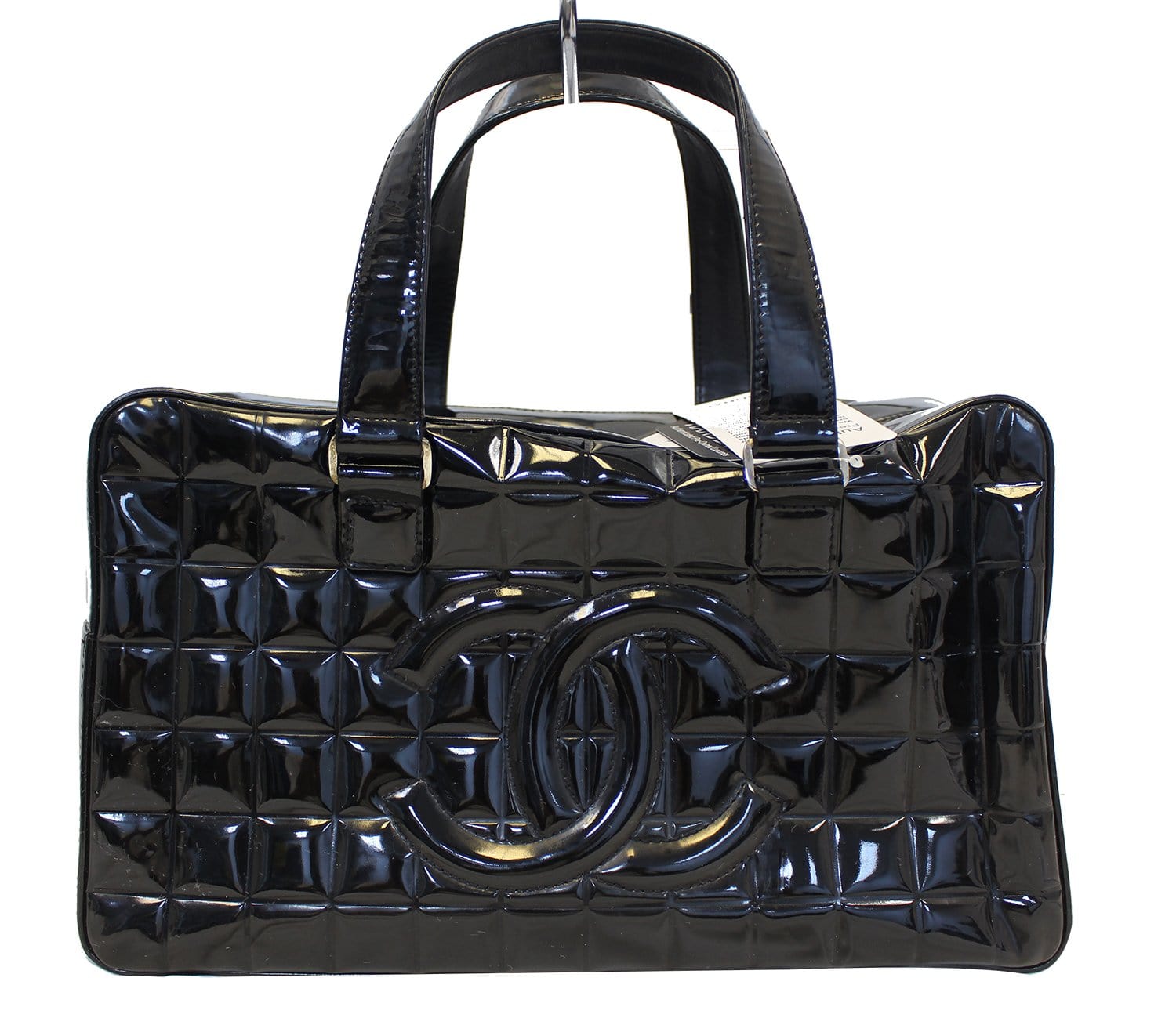 Chanel Choco Bar Black Patent Leather Travel Bag