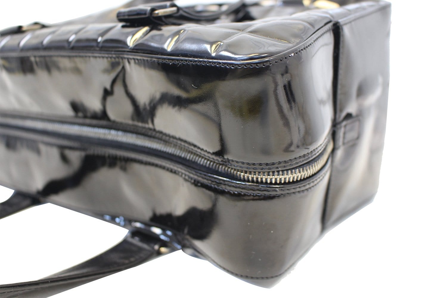 Chanel Choco Bar Black Patent Leather Travel Bag