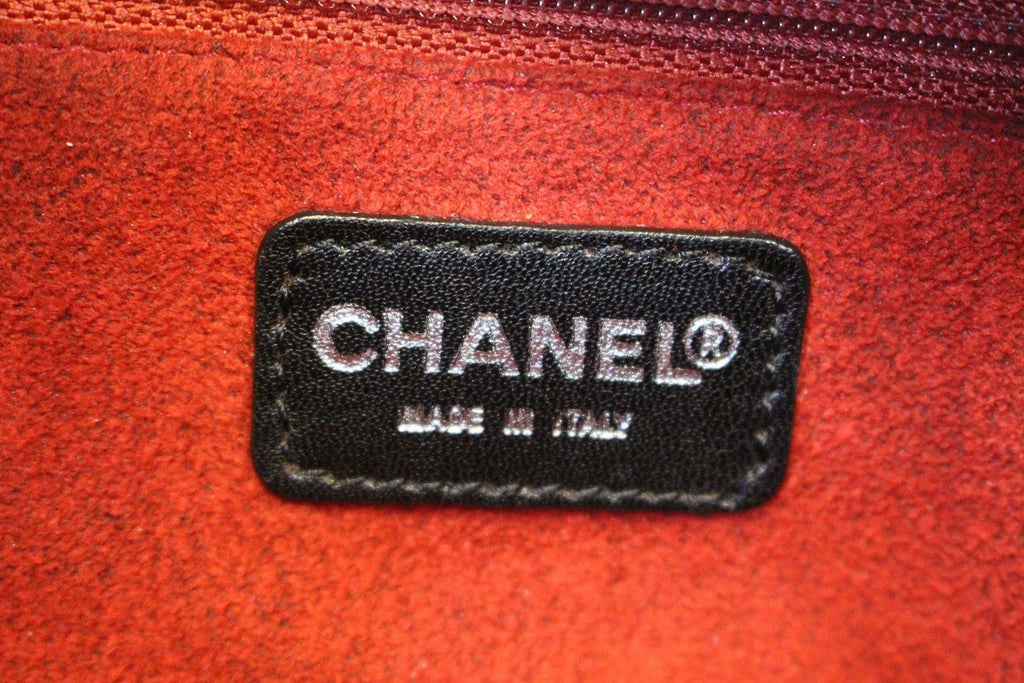 Chanel Choco Bar Black Patent Leather Travel Bag