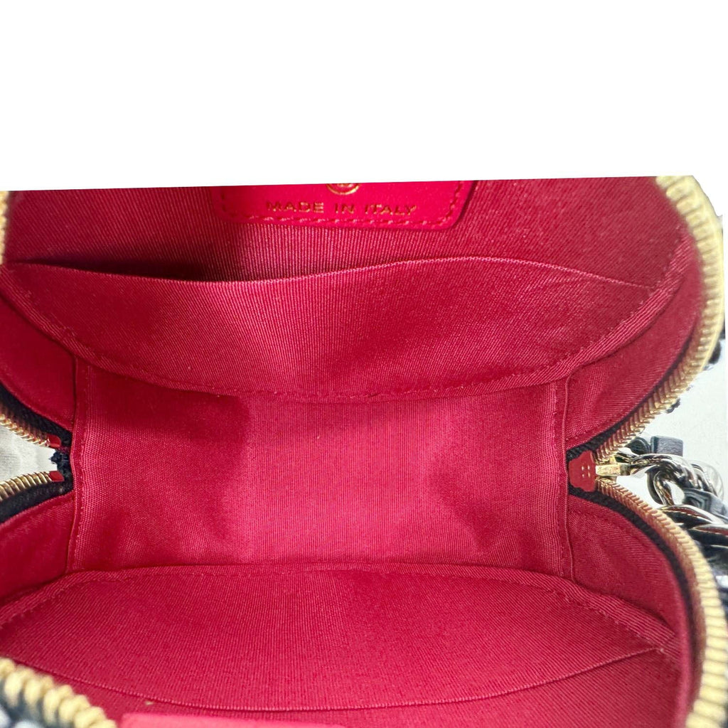Chanel 19 Round Tweed Chain Crossbody Bag Multicolor