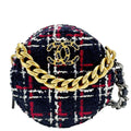 Chanel 19 Round Tweed Chain Crossbody Bag Multicolor