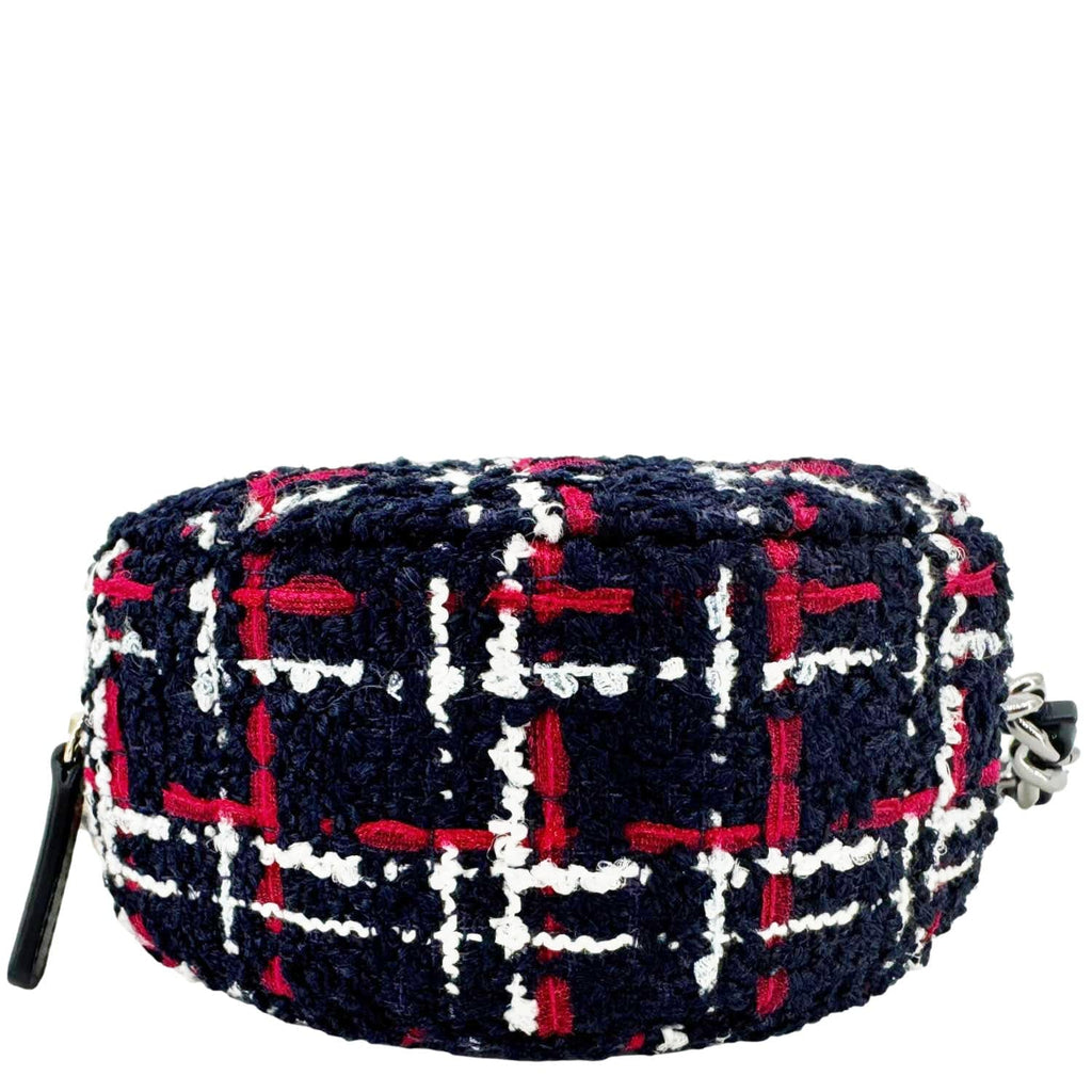 Chanel 19 Round Tweed Chain Crossbody Bag Multicolor