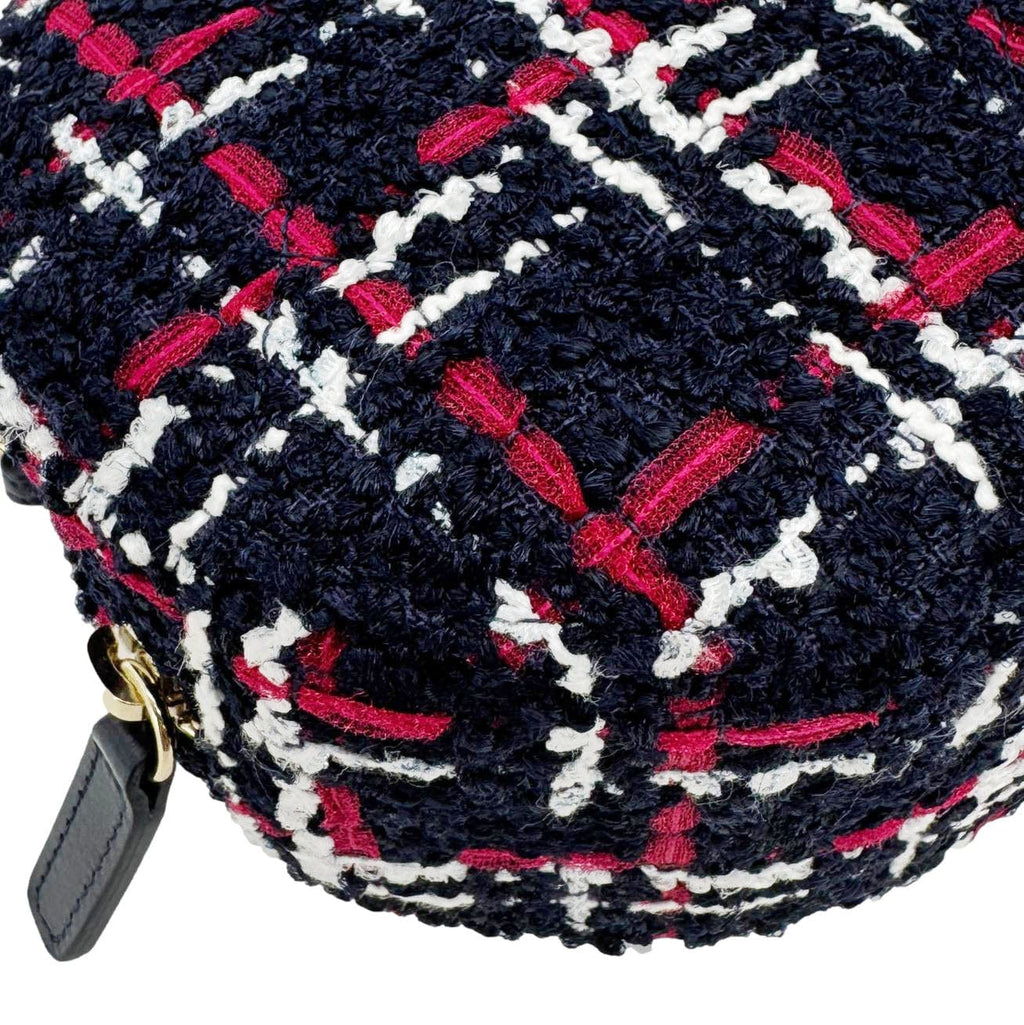 Chanel 19 Round Tweed Chain Crossbody Bag Multicolor