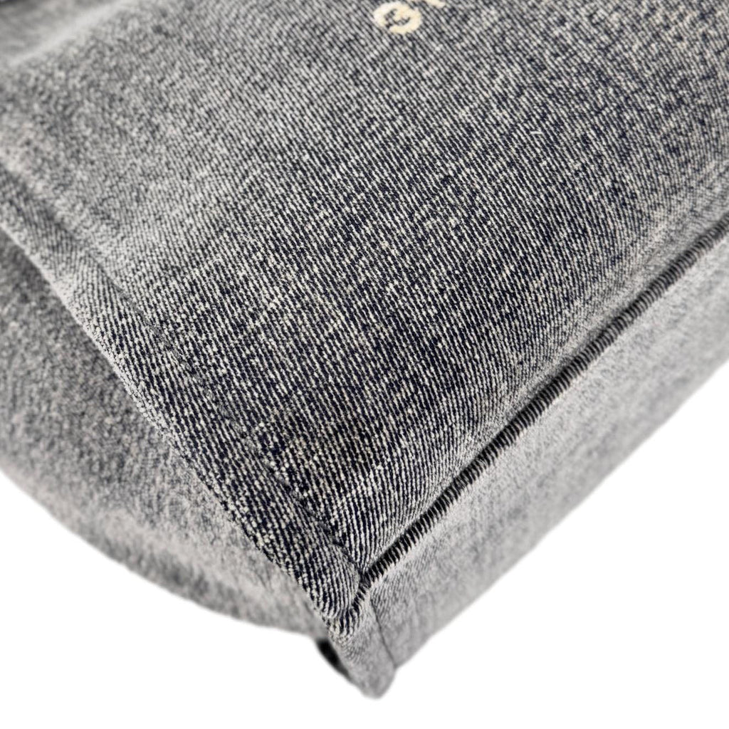 Chanel Deauville Canvas Shopping Tote Bag Gray