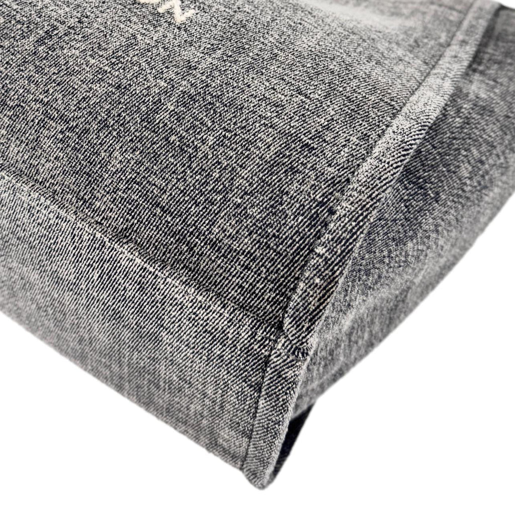Chanel Deauville Canvas Shopping Tote Bag Gray