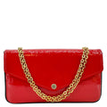 LOUIS VUITTON Felicie Pochette Monogram Vernis Crossbody Bag Red