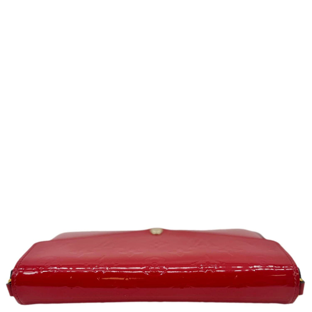 LOUIS VUITTON Felicie Pochette Monogram Vernis Crossbody Bag Red