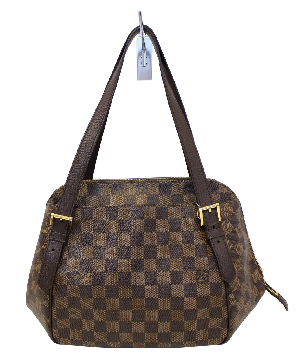 LOUIS VUITTON Damier Ebene Belem MM Brown Shoulder Bag