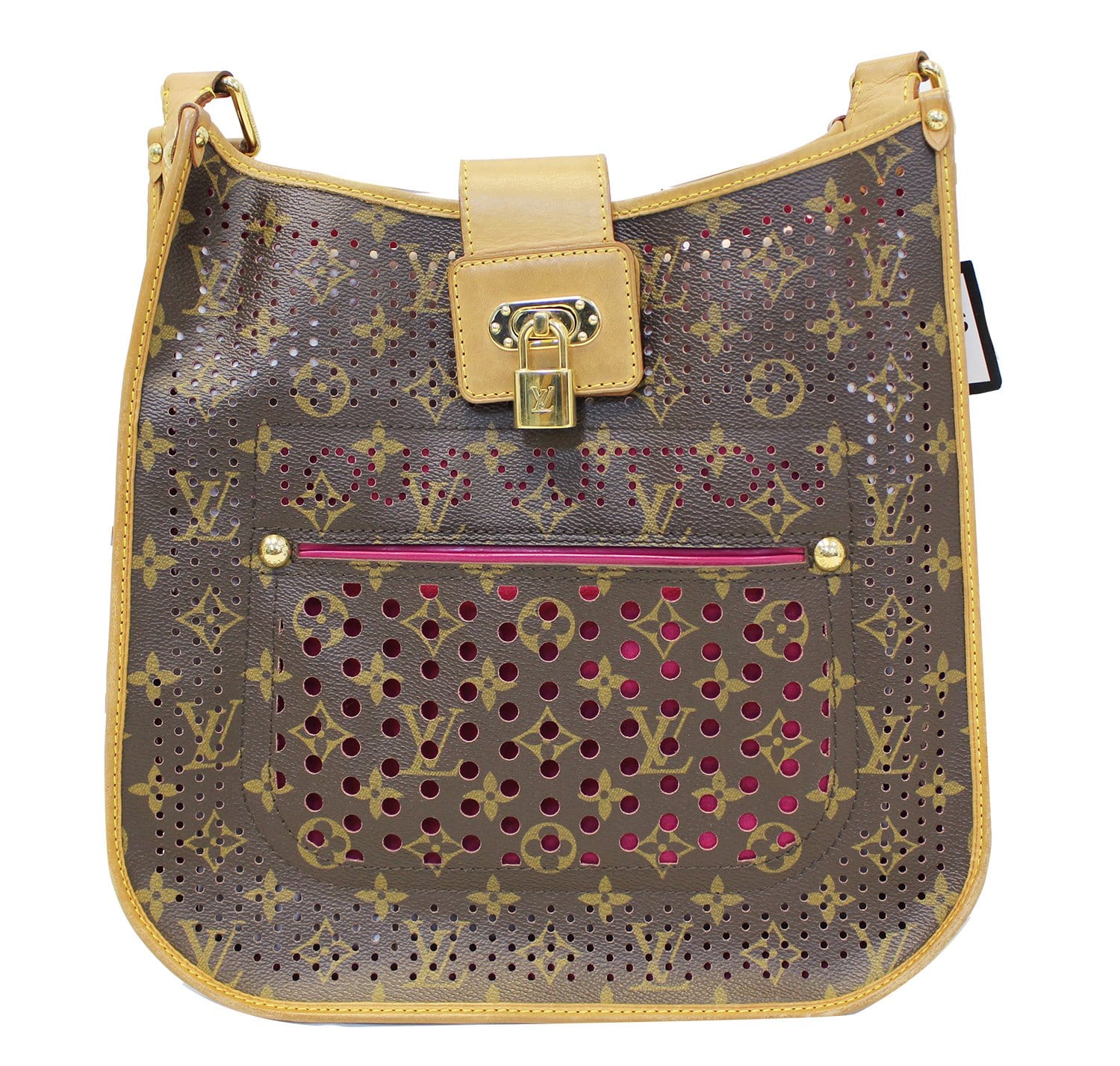 LOUIS VUITTON Fuchsia Monogram Perforated Mtte Crossbody Bag