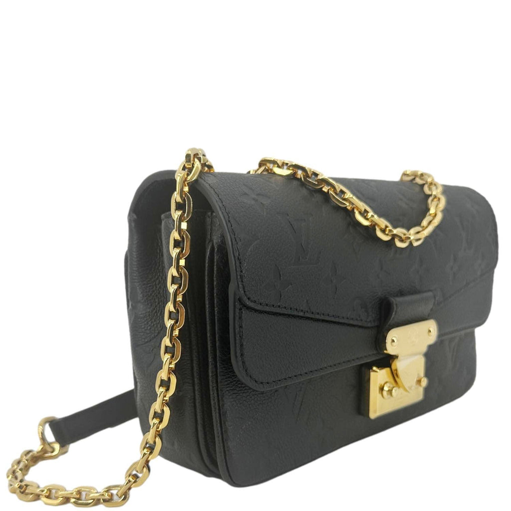 LOUIS VUITTON Marceau Monogram Empreinte Leather Shoulder Bag Black
