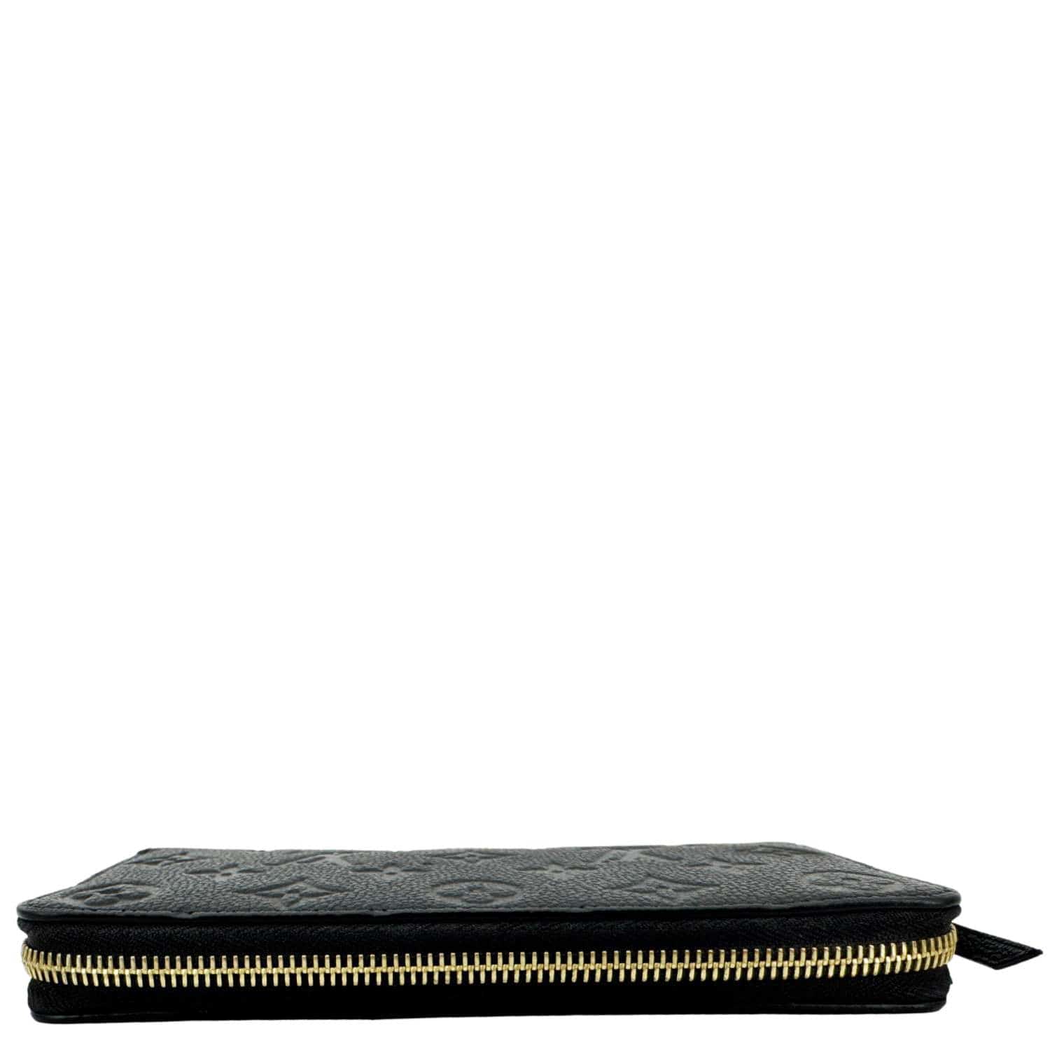 LOUIS VUITTON Monogram Empreinte Leather Zippy Wallet Black
