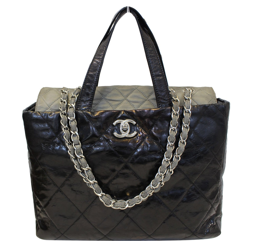 Chanel Black Leather 2 Way Tote Bag - Sale