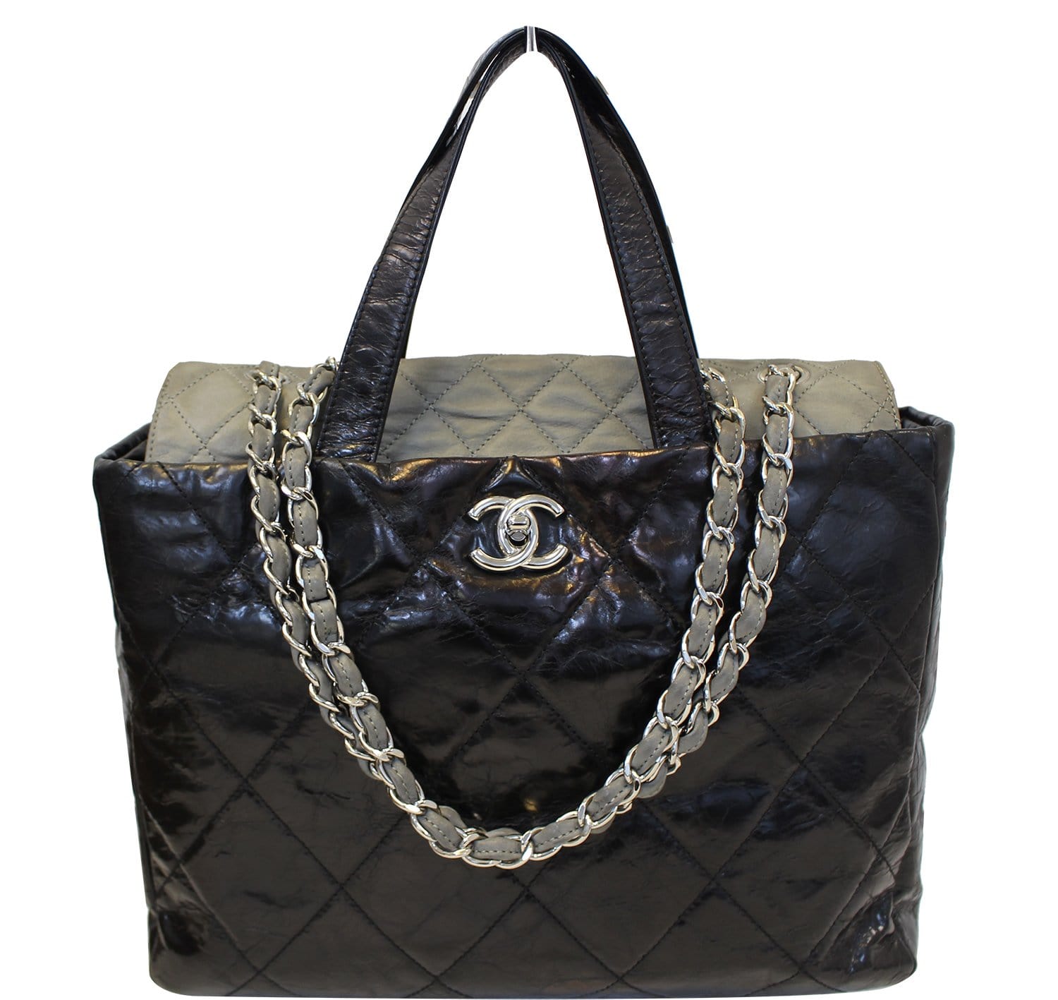 Chanel Black Leather 2 Way Tote Bag - Sale