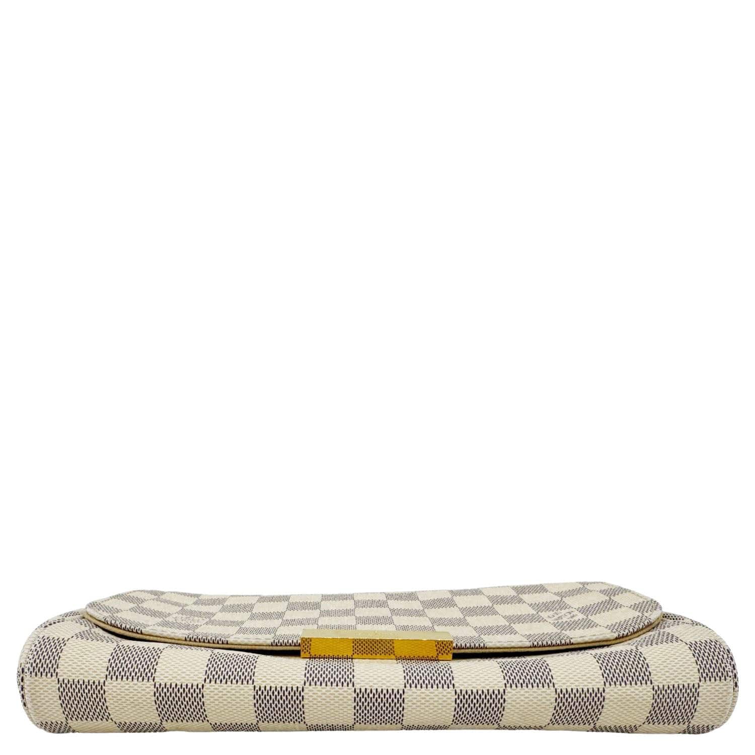 LOUIS VUITTON Favorite MM Damier Azur Crossbody Bag White