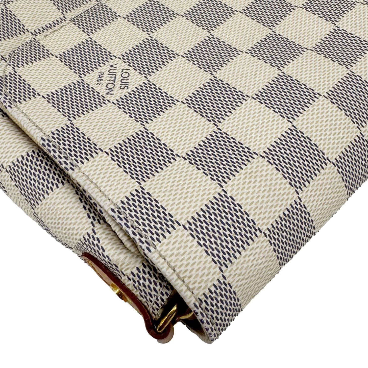 LOUIS VUITTON Favorite MM Damier Azur Crossbody Bag White