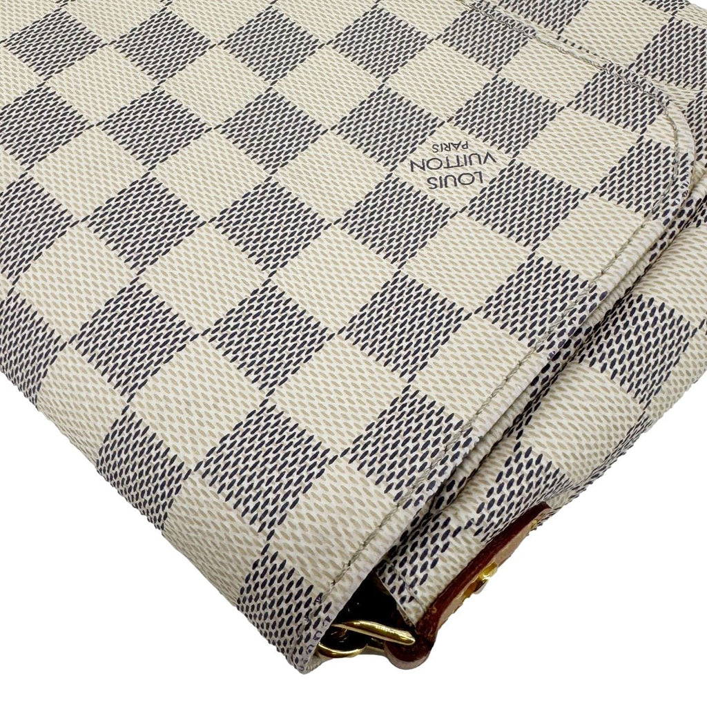 LOUIS VUITTON Favorite MM Damier Azur Crossbody Bag White