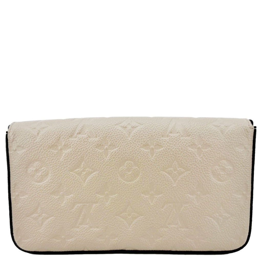 LOUIS VUITTON Felicie Pochette Empreinte Leather Crossbody Bag Beige