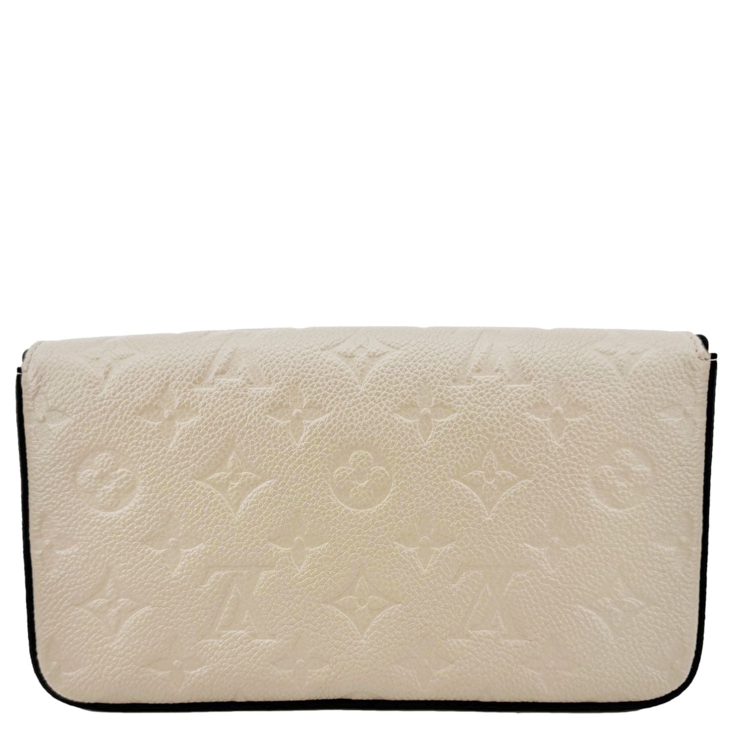 LOUIS VUITTON Felicie Pochette Empreinte Leather Crossbody Bag Beige