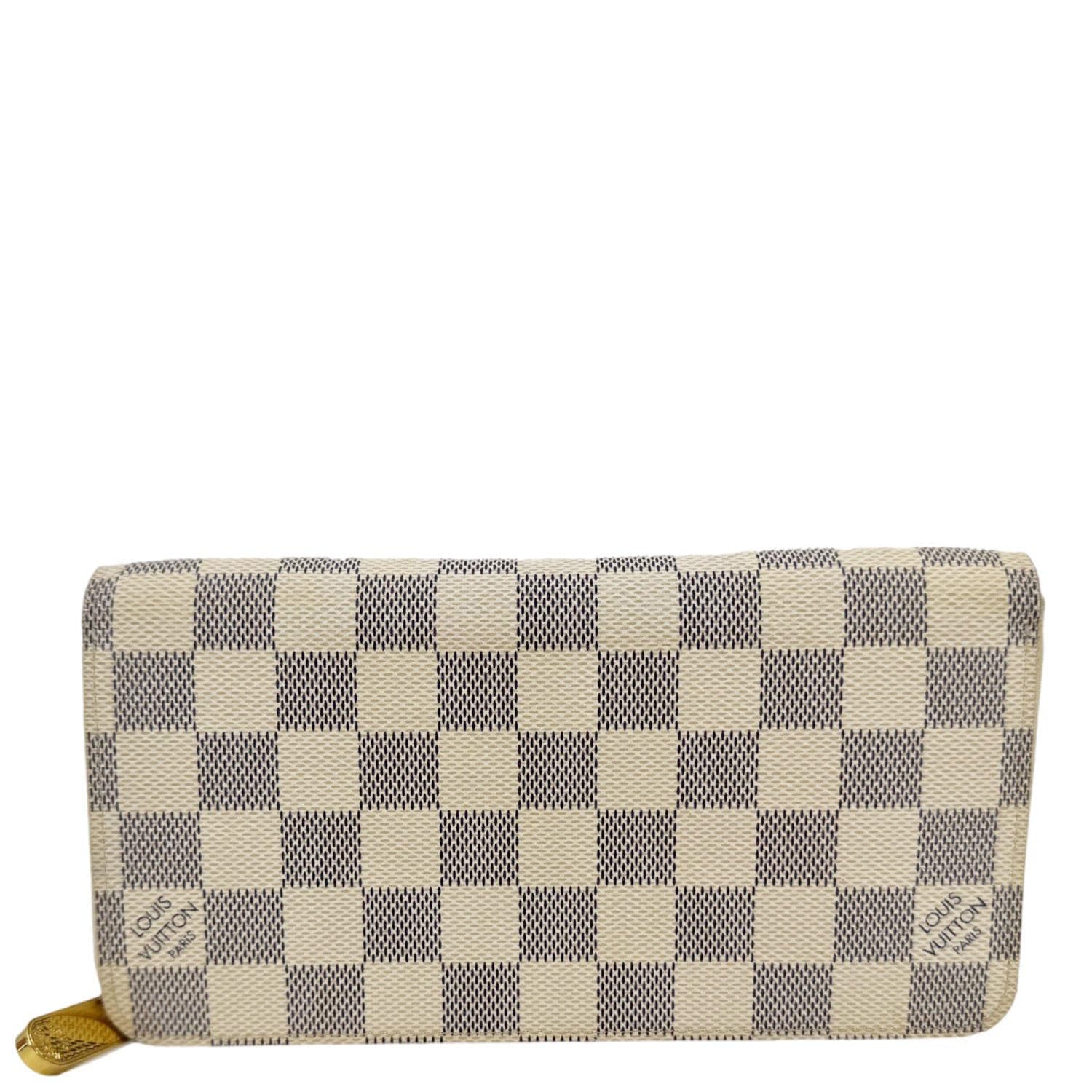LOUIS VUITTON Damier Azur Zip Around Wallet White