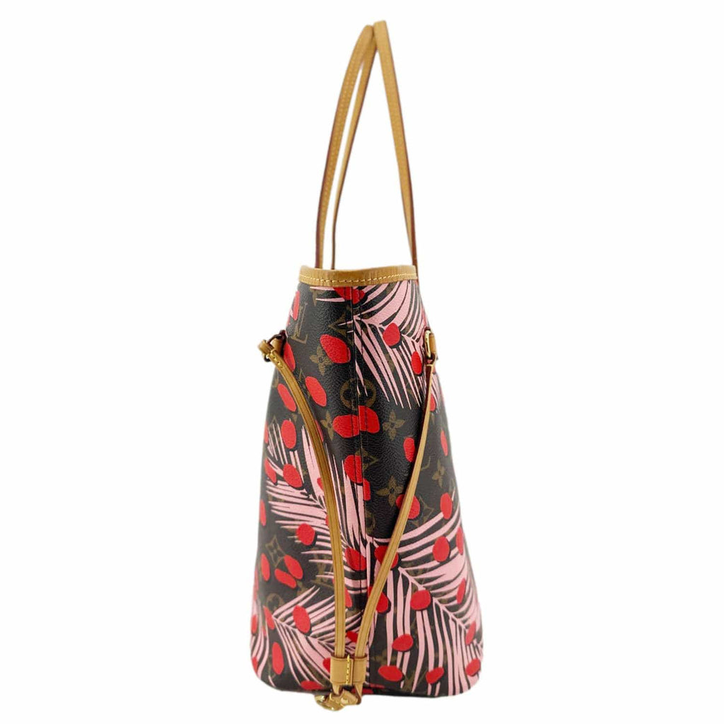 LOUIS VUITTON Neverfull MM Jungle Dots Monogram Canvas Brown Tote Brown