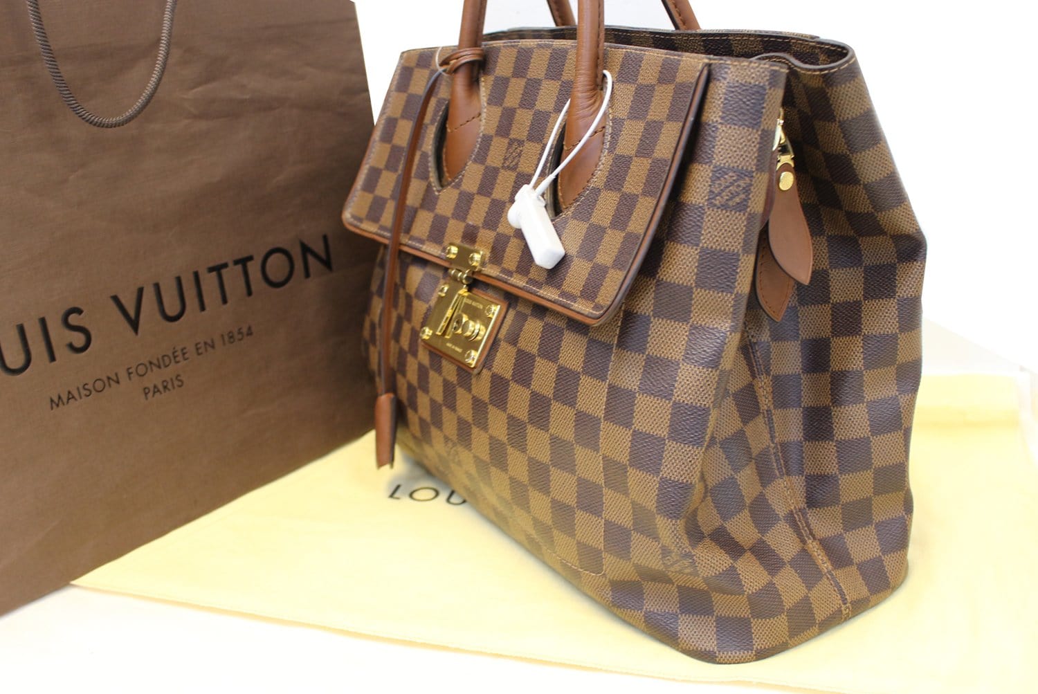 LOUIS VUITTON Damier Ebene Ascot Satchel Bag
