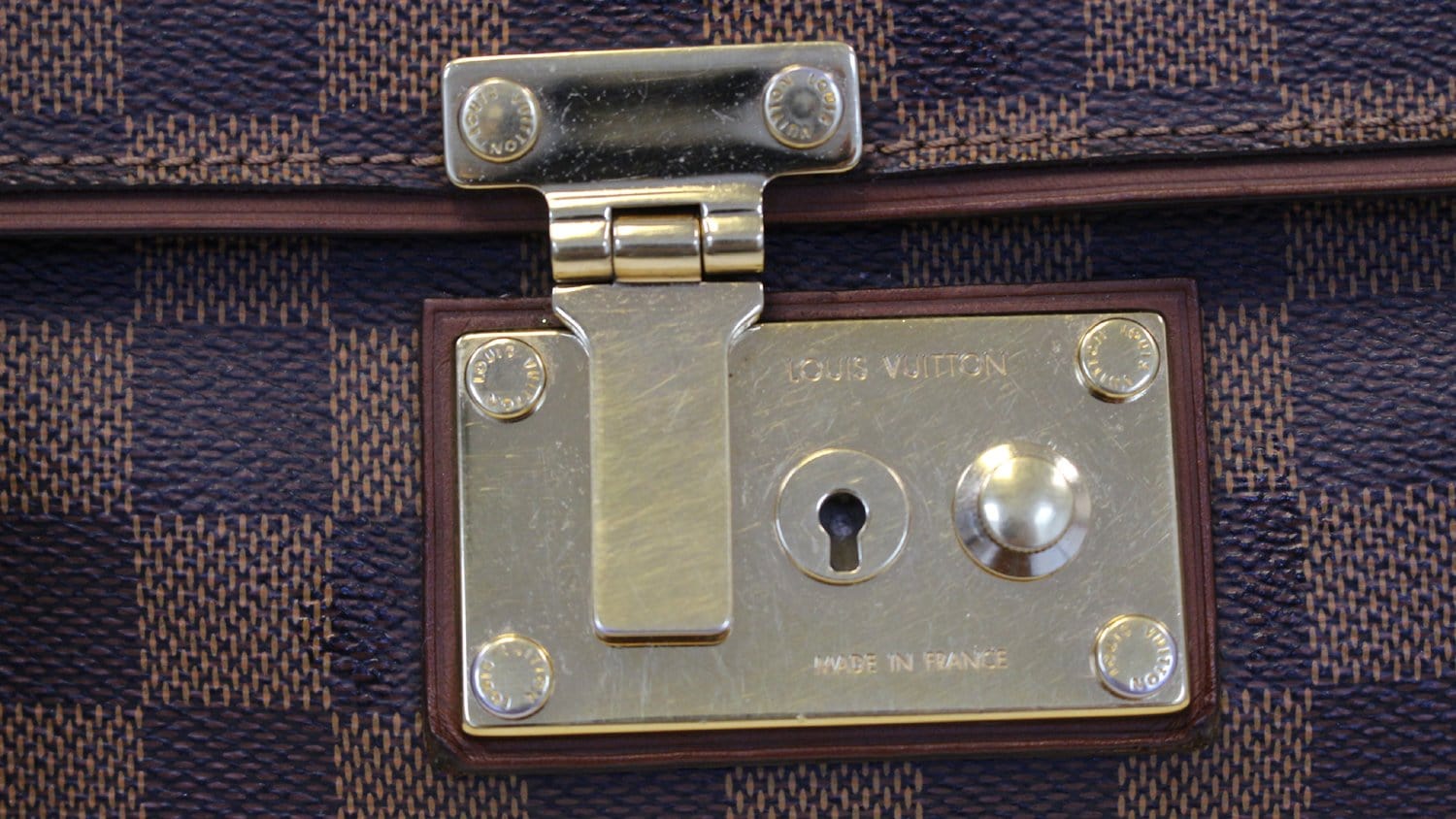 LOUIS VUITTON Damier Ebene Ascot Satchel Bag
