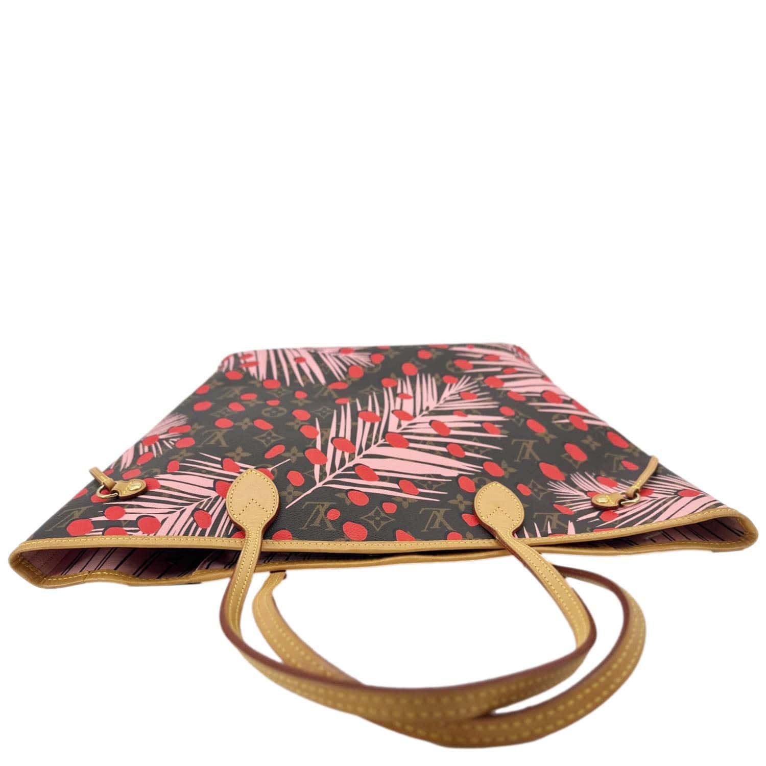 LOUIS VUITTON Neverfull MM Jungle Dots Monogram Canvas Brown Tote Brown