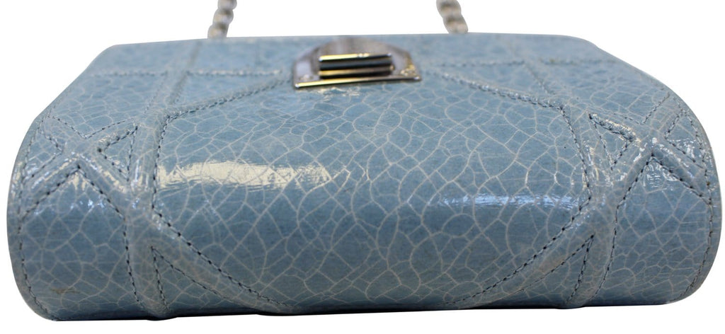 CHRISTIAN DIOR Aqua Blue Leather Mini Diorama Crossbody Bag - Last Call