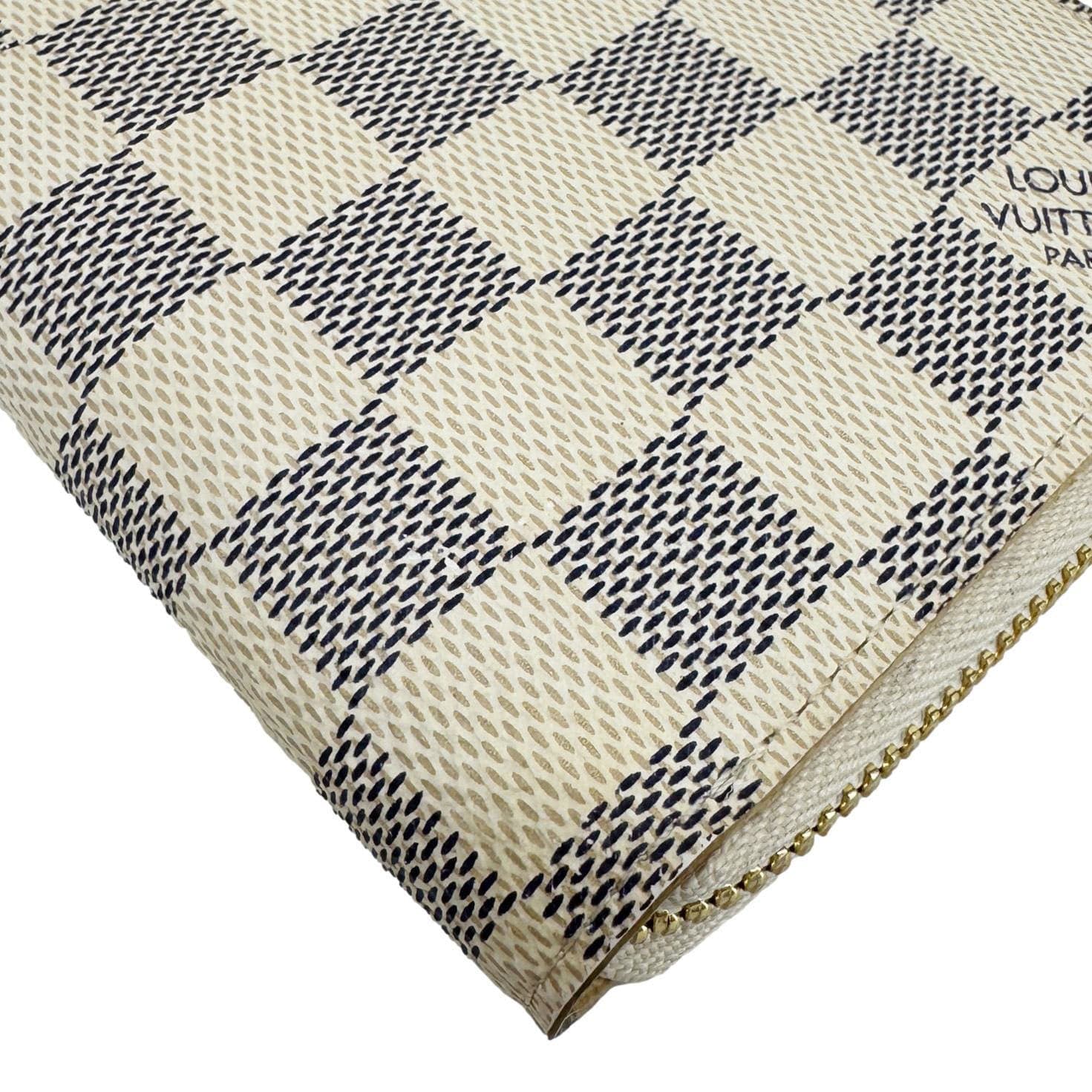 LOUIS VUITTON Damier Azur Zip Around Wallet White
