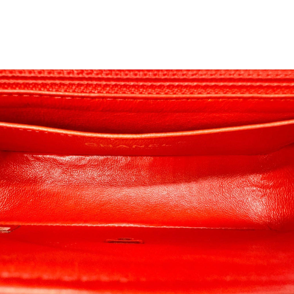 Chanel Classic Rectangular Flap Mini Quilted Leather Crossbody Bag Reddish Pink