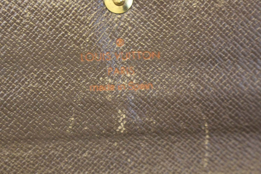 LOUIS VUITTON Damier Ebene Brown Sarah Wallet