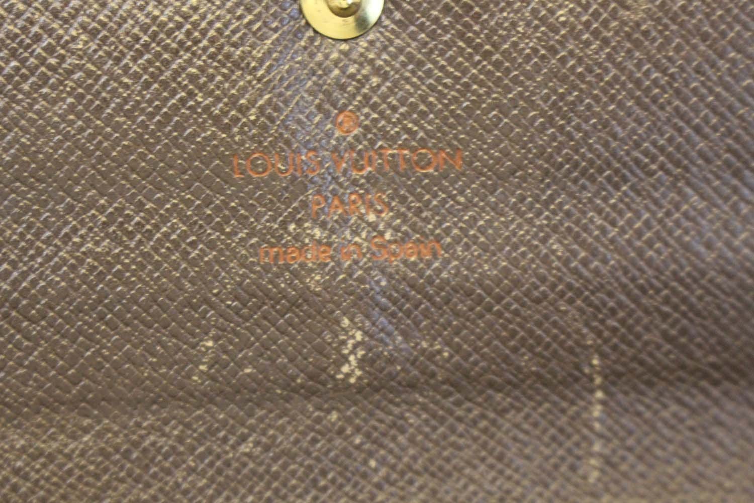 LOUIS VUITTON Damier Ebene Brown Sarah Wallet
