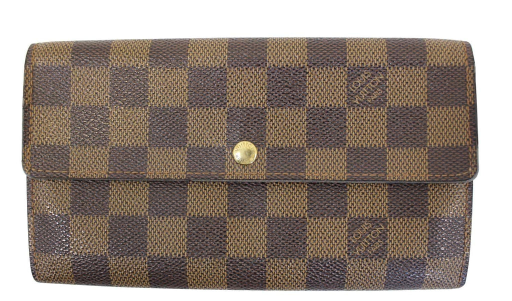 LOUIS VUITTON Damier Ebene Brown Sarah Wallet