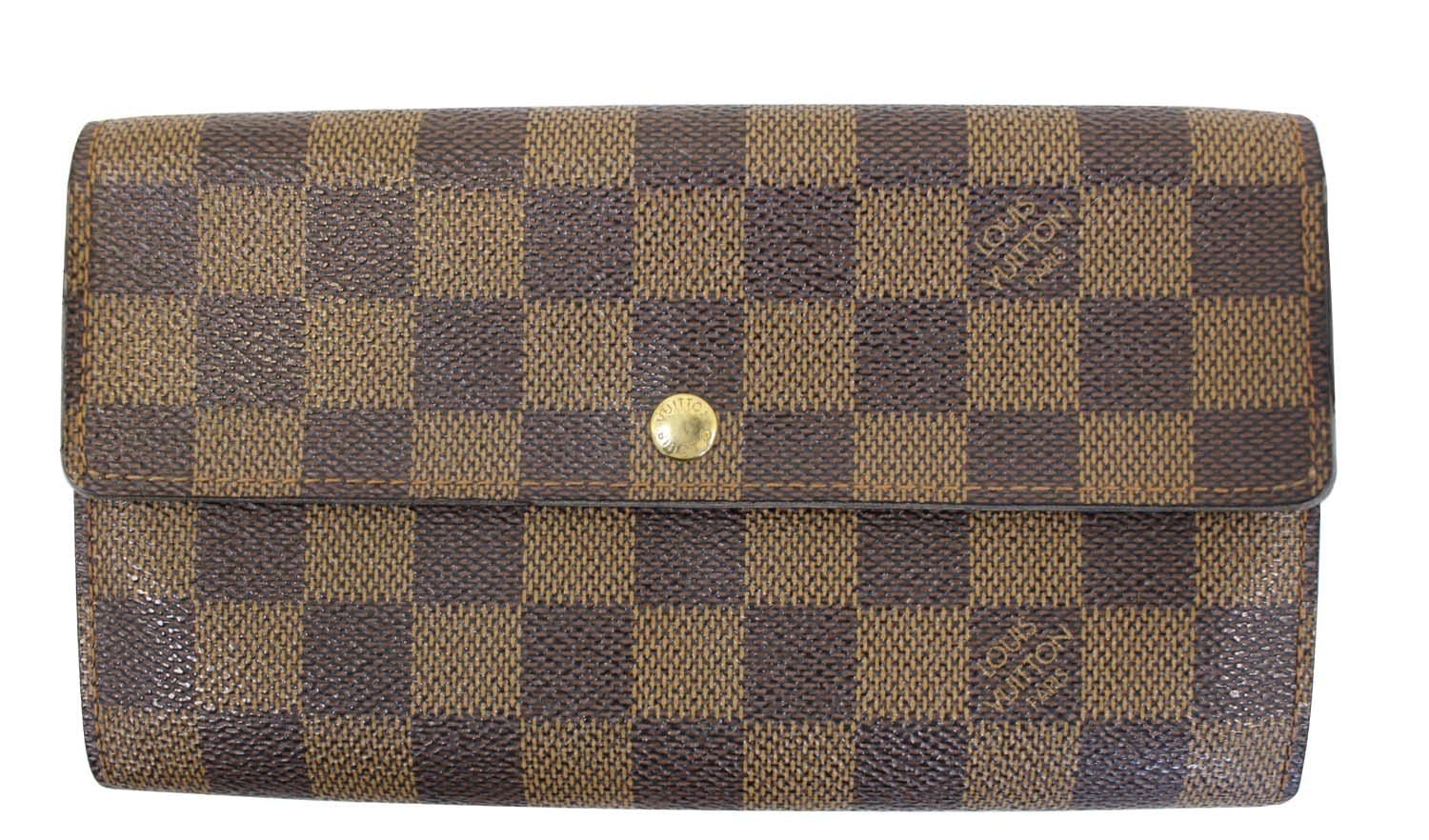 LOUIS VUITTON Damier Ebene Brown Sarah Wallet