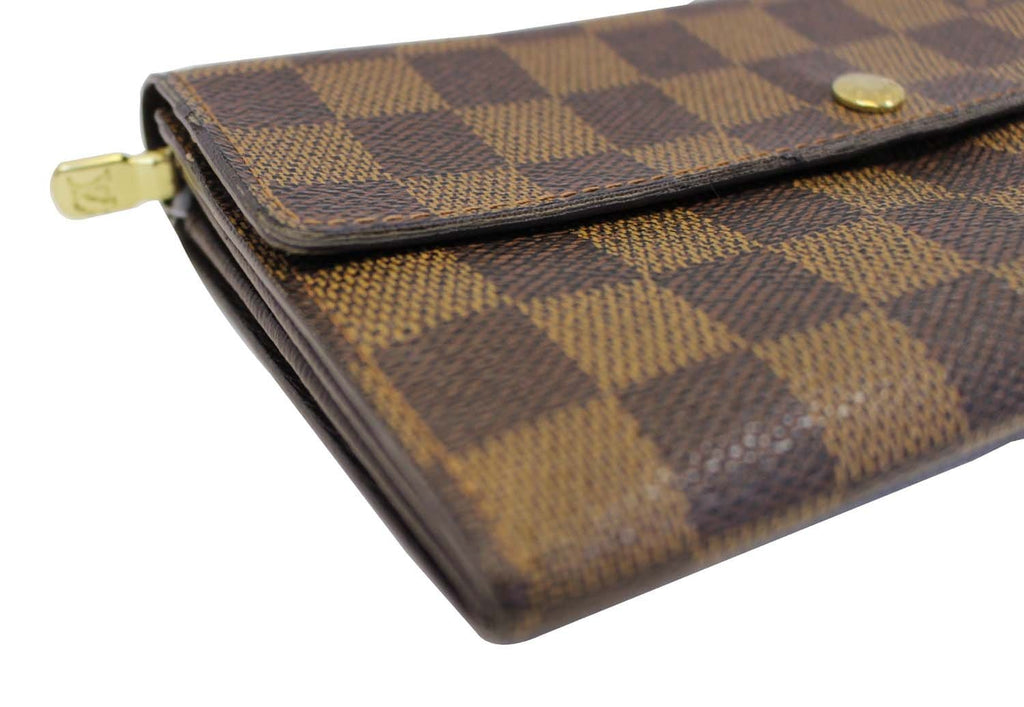 LOUIS VUITTON Damier Ebene Brown Sarah Wallet