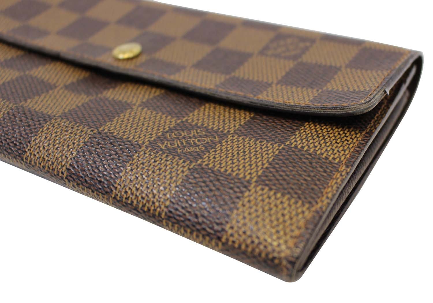 LOUIS VUITTON Damier Ebene Brown Sarah Wallet